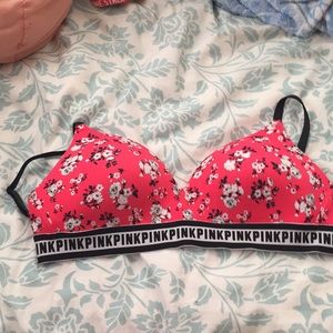 Pink Victoria secret T-shirt wireless bra